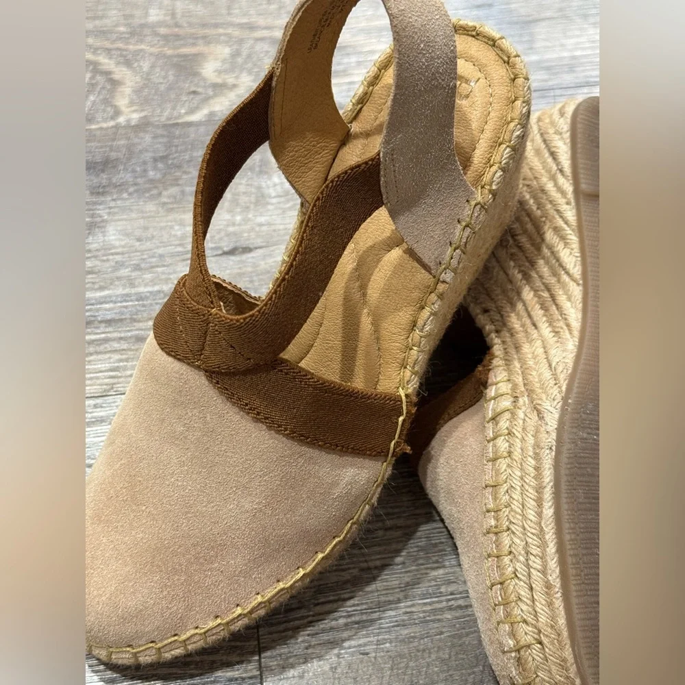 Born Women’s Meade Sandal size 7 Suede Wedge Platform Espadrille Tan Bro… - Picture 4 of 8